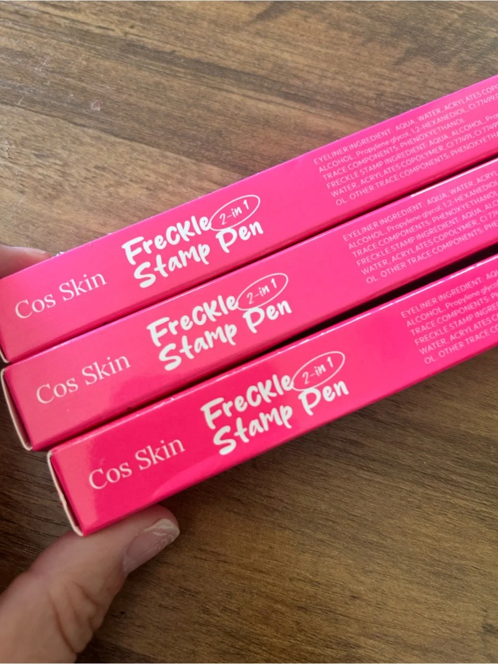 Theater photoshoot Freckle Stamp Pen brown with black cat eye liner marker x 3